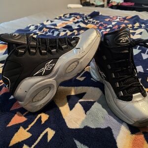 Reebok Question Mid 'I3 Motorsports' Retro Basketball Black/Silver GX7925 sz 8.5